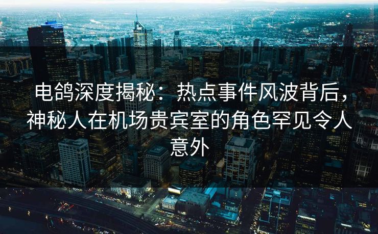 电鸽深度揭秘：热点事件风波背后，神秘人在机场贵宾室的角色罕见令人意外
